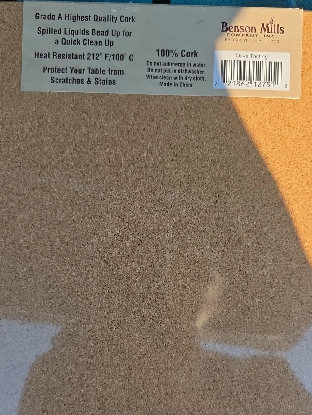Cork Placemats Set of 4 - Olive Oil Art Print (Green)
